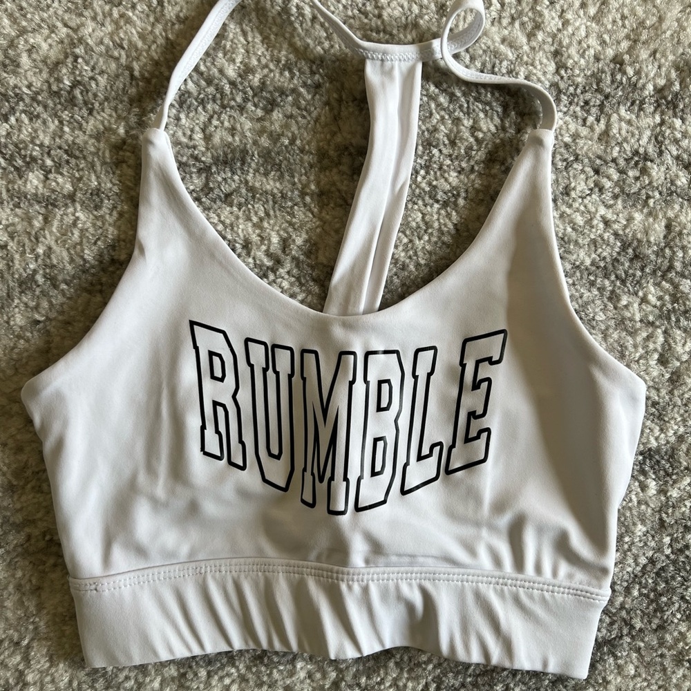 Rumble White Sports Bra